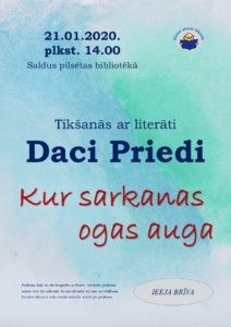 Literārs pasākums "Kur sarkanas ogas auga". Tikšanās ar rakstnieci Daci Priedi